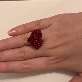 Handmade beaded ring made by my own hands