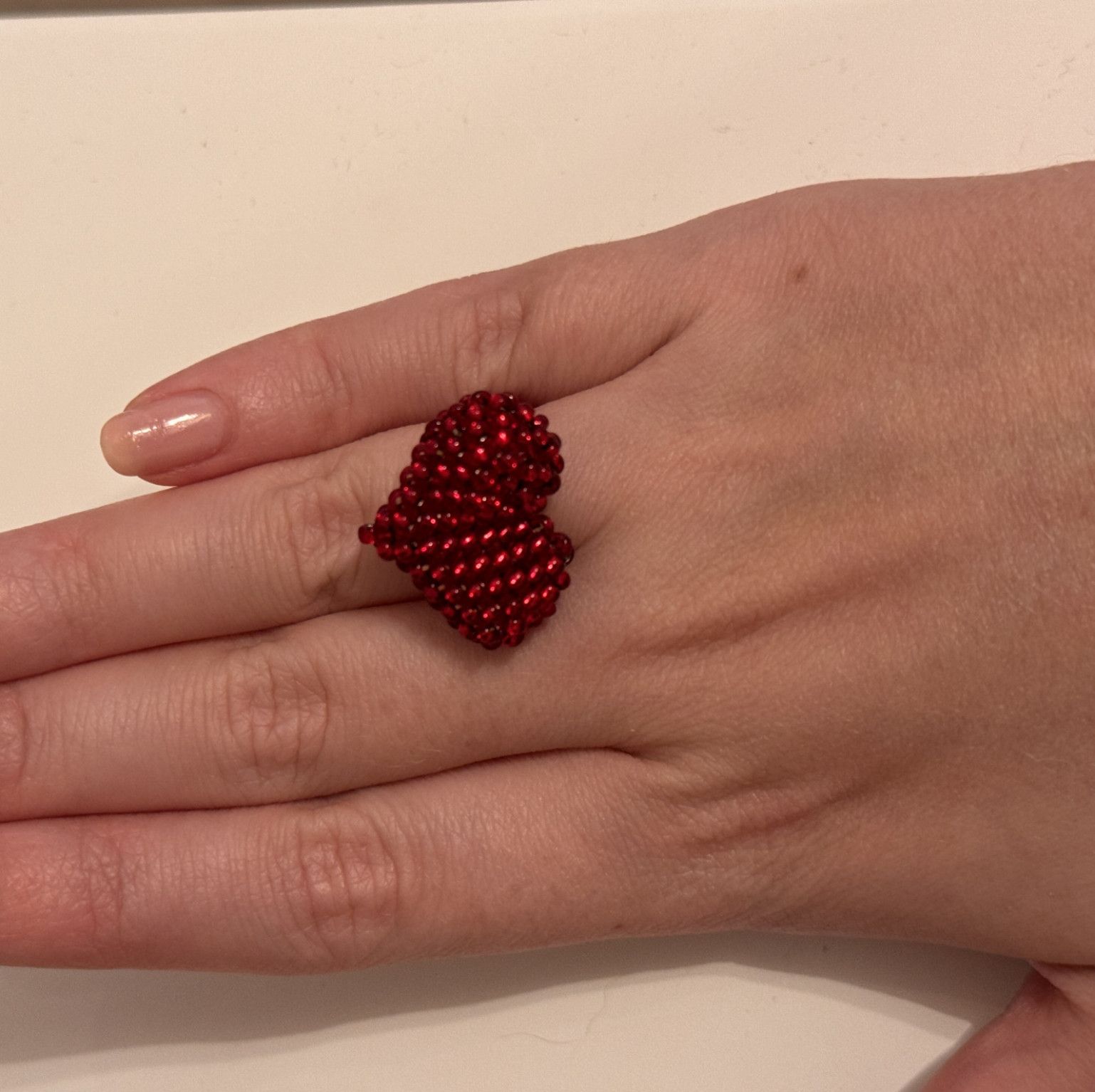 Handmade beaded ring made by my own hands