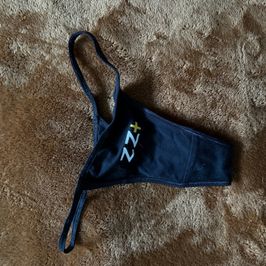 Black ZZ Cotton Thong