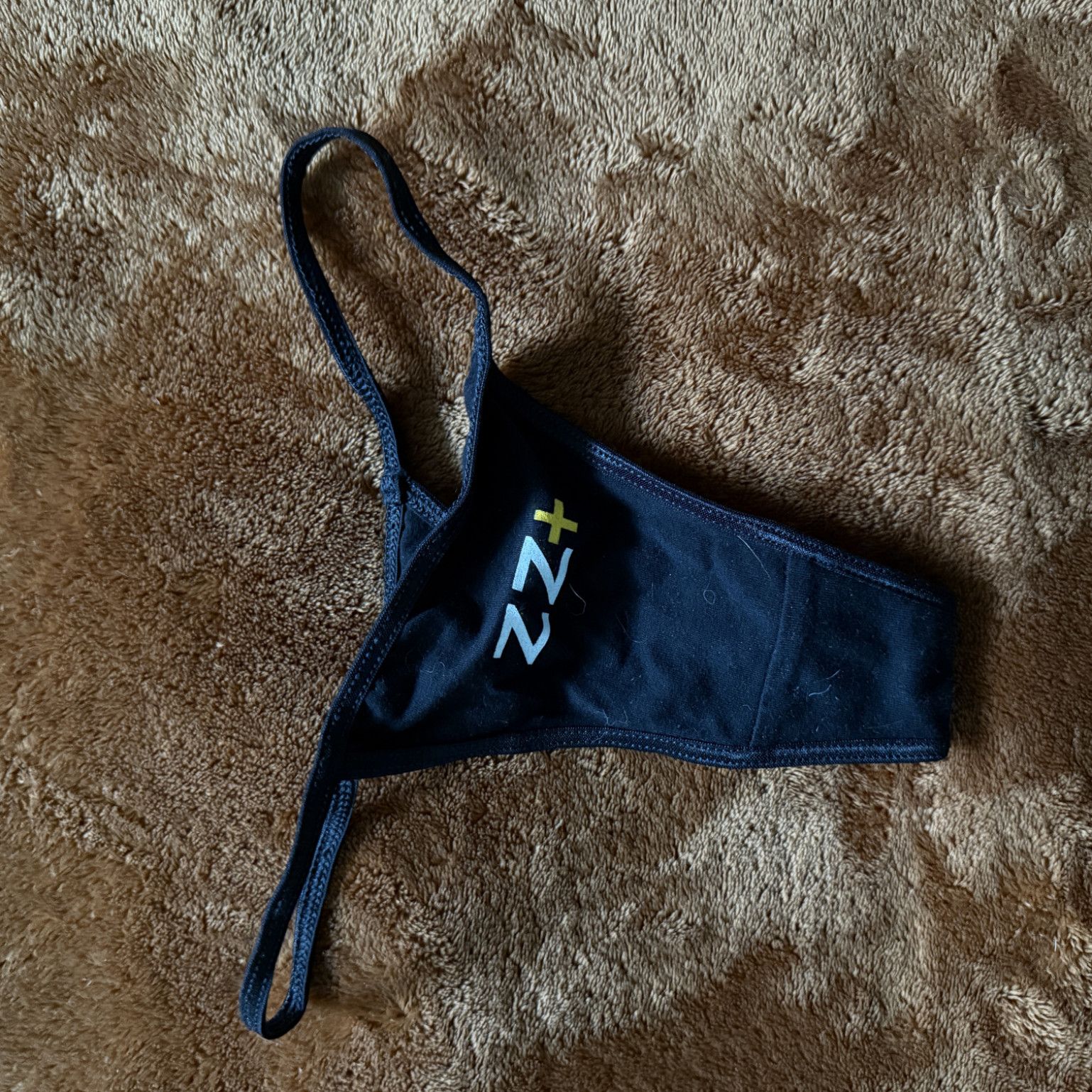 Black ZZ Cotton Thong