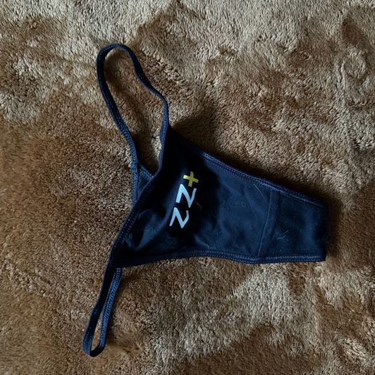 Black ZZ Cotton Thong