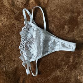 White Lace Thong