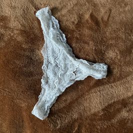 White Lace Thong With Bow