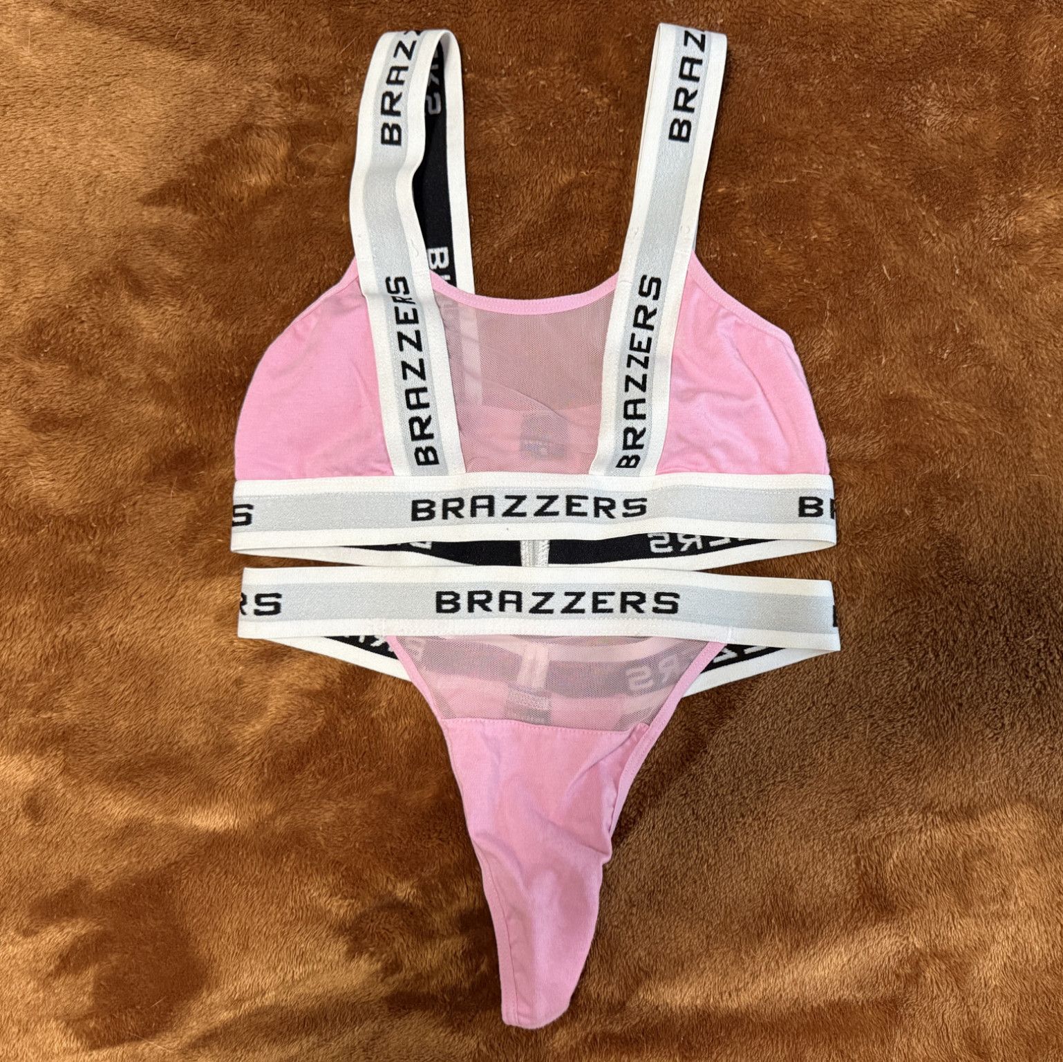 Pink Cotton And Mesh ZZ Set