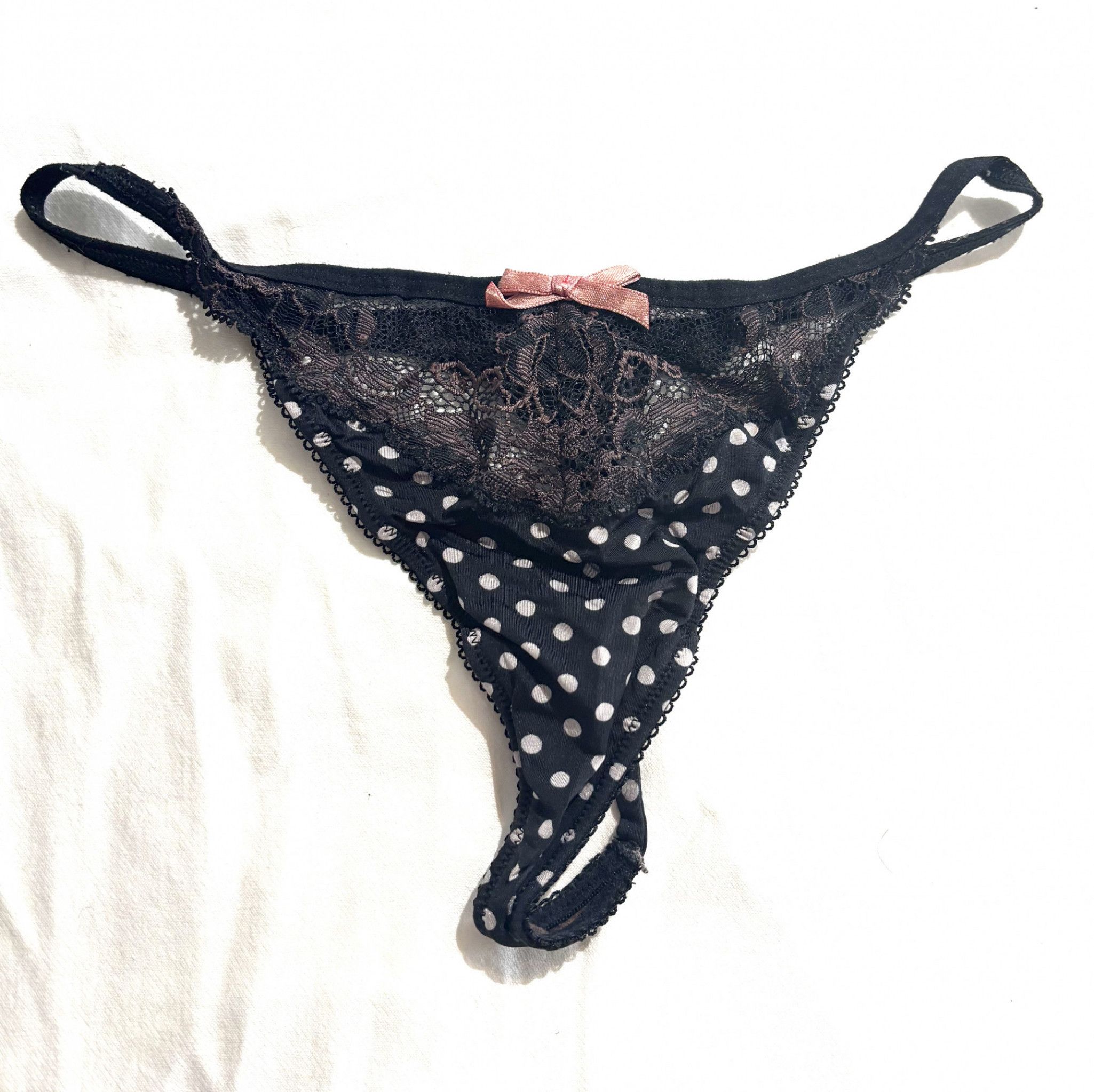 Black Polka Dot G String