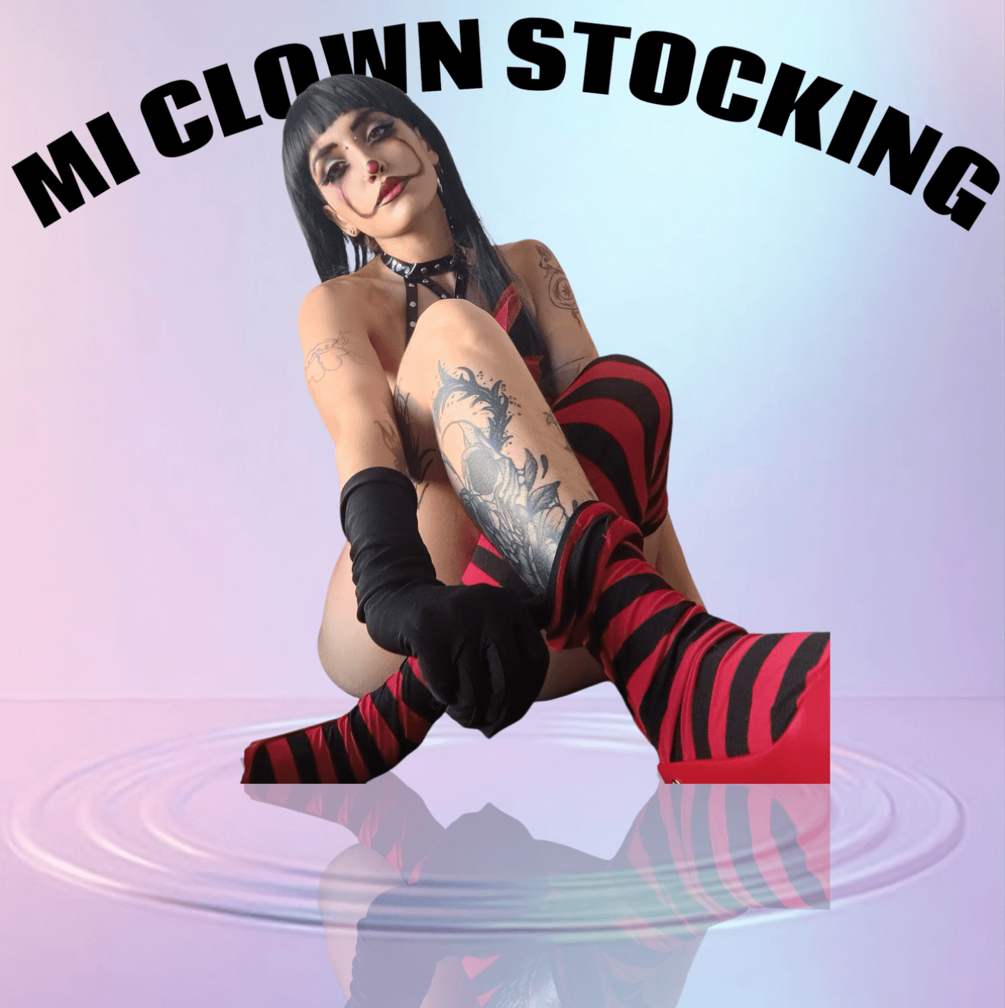 striped tights black and red