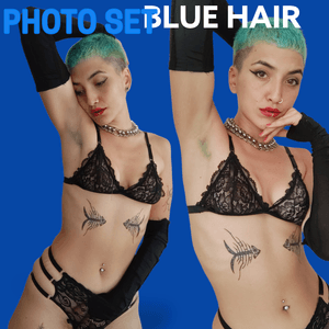 blue hair photo set