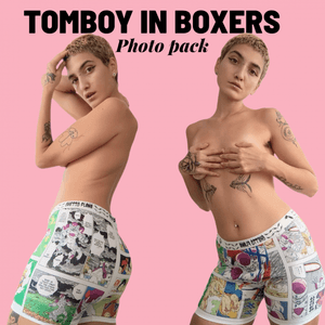 Tomboy in boxers photo set