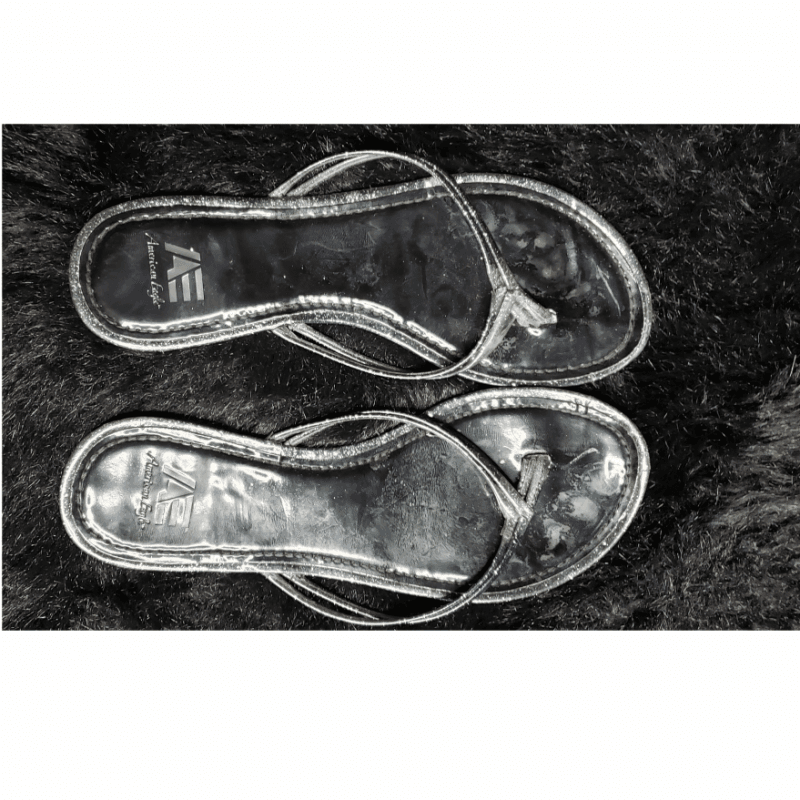 Worn Glitter Flip Flops