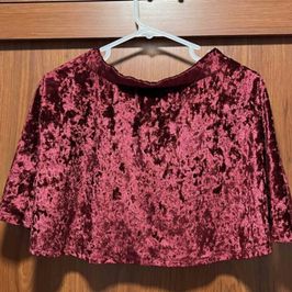 Burgundy velvet crop top