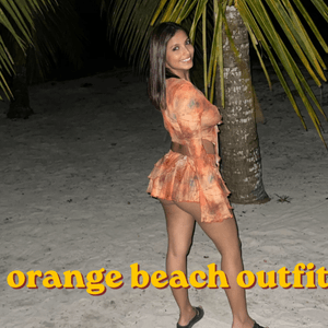 orange beach outfit