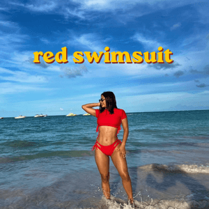 red swimsuit