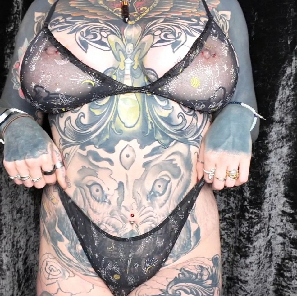 Black Sheer Star Bra  Thong  Dripping Under the Stars