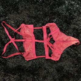 Burgundy Caged Bodysuit Lingerie