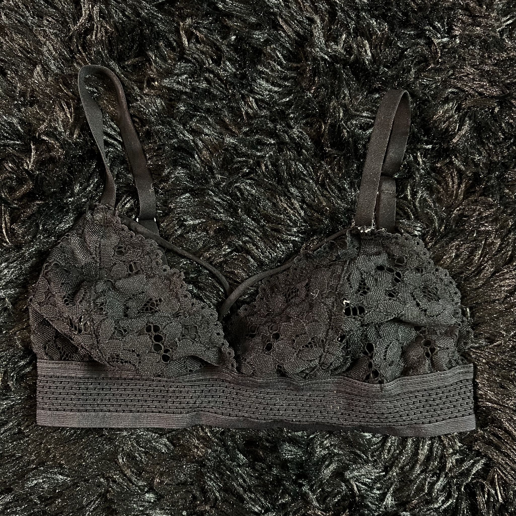 Lace Strappy Black Bra