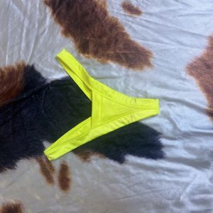 Neon Yellow Stripper Thong