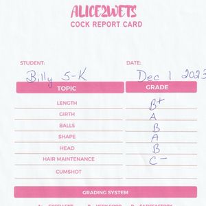 Hand written Cock Report Card