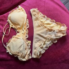 Yellow bra and panty set