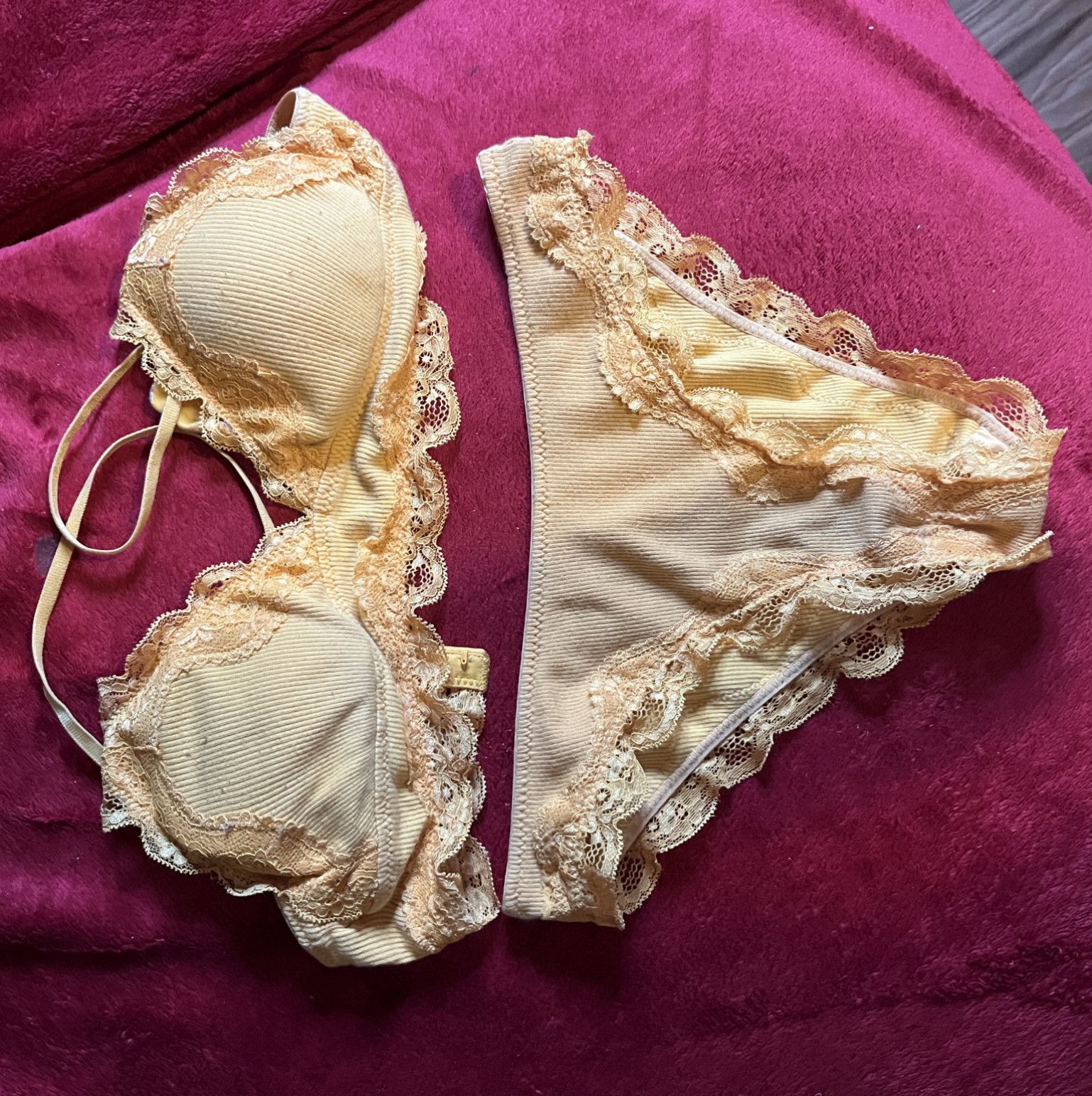Yellow bra and panty set