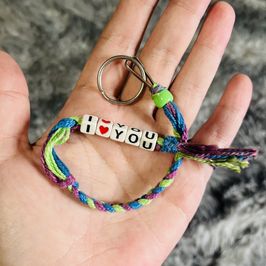 Handmade I love you keychain