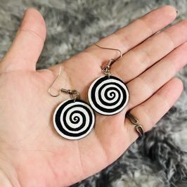 Handmade Wooden Spiral Earrings