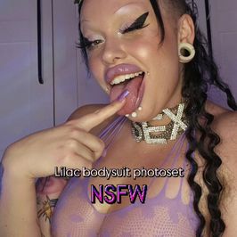 Lilac lace bodysuit photoset 8 images