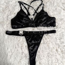 Studded Satin Lingerie Set