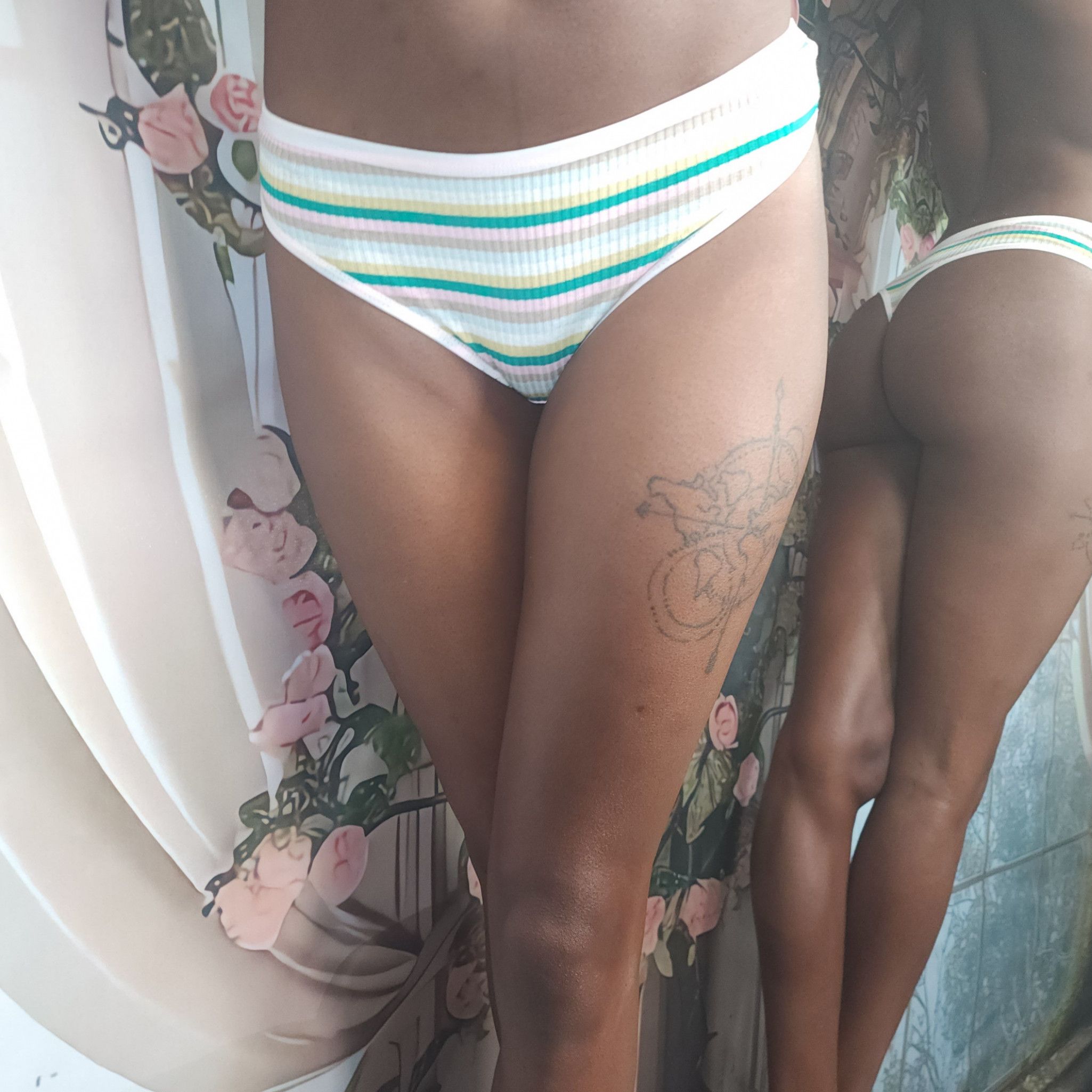 Pink and green Stripped panties