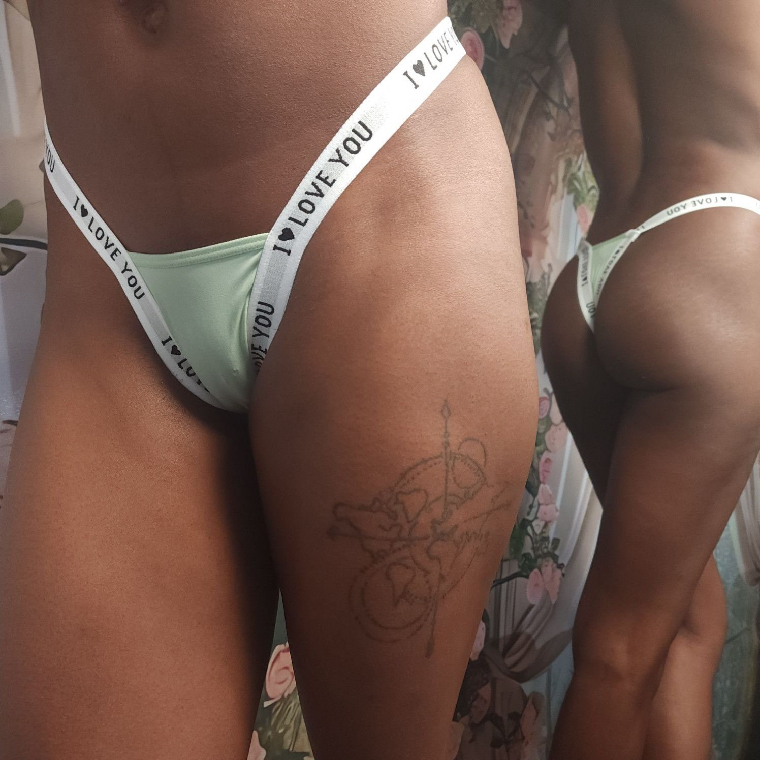 Green I love you panties