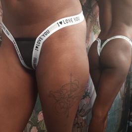 Black I love you panties