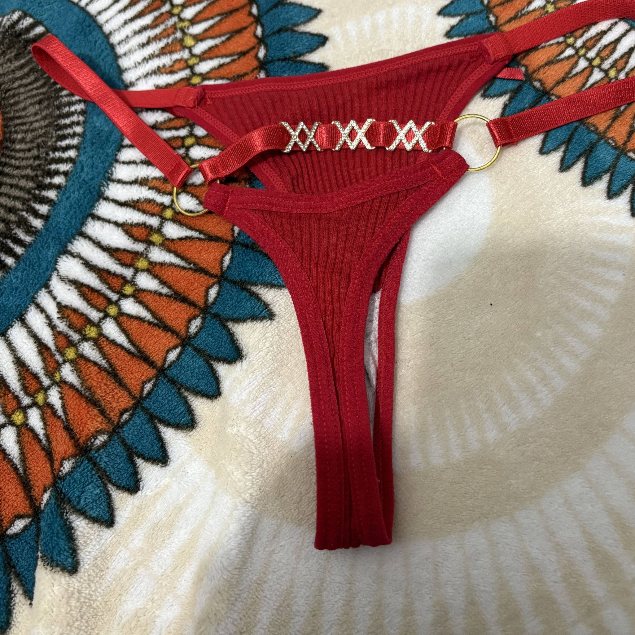 My Red and white panties that I wore for a week