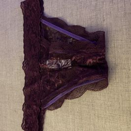 Maroon Lace Cheeky Panties