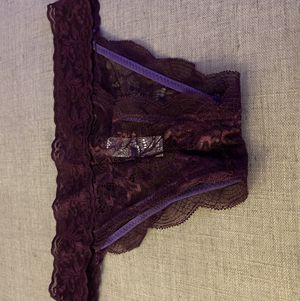 Maroon Lace Cheeky Panties