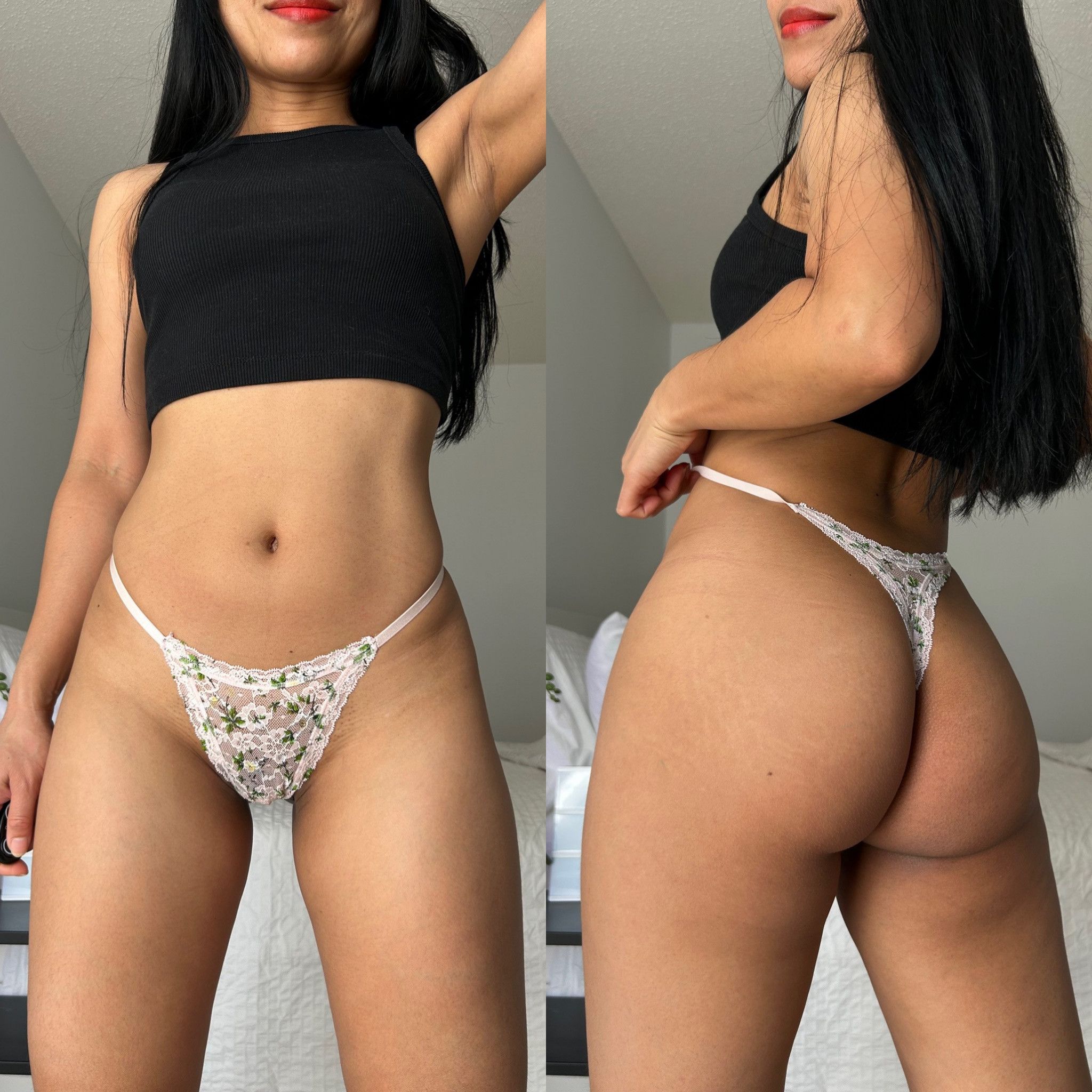 White Lace Thong With Cum Video