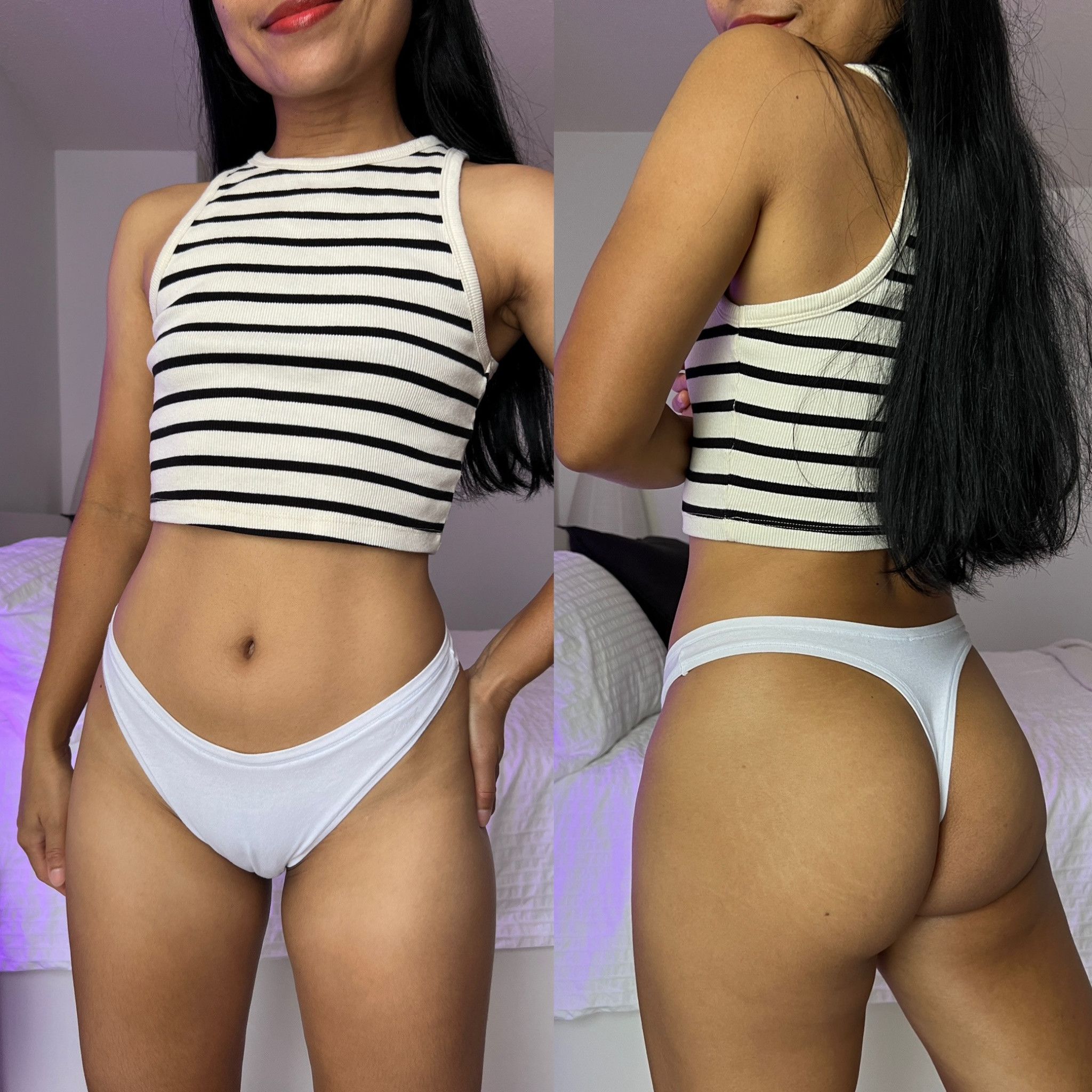 White Cotton Victorias Secret Thong With Squirting Video