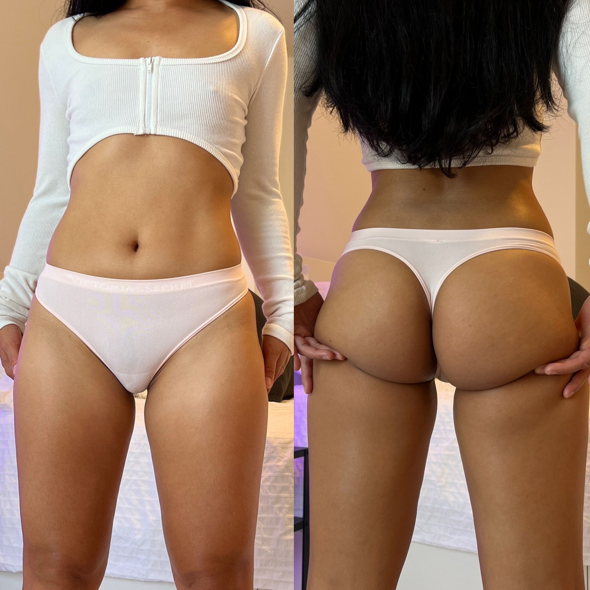 Pink VS Pink Cotton Thong With Squirting Video