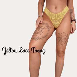 Yellow Lace Thong