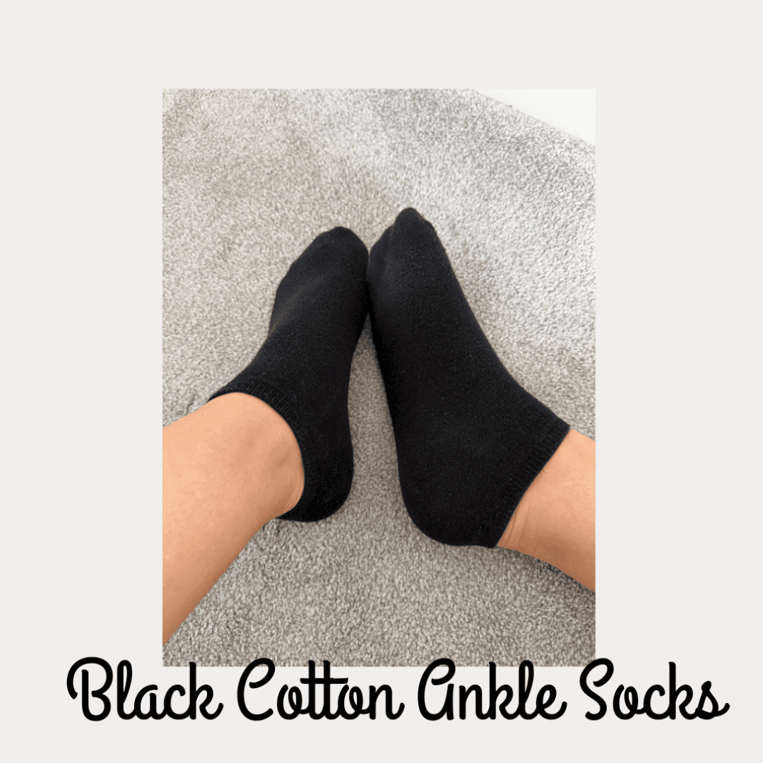 Black Cotton Ankle Socks
