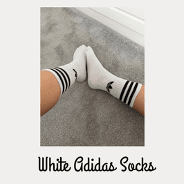 White and Black Adidas Socks