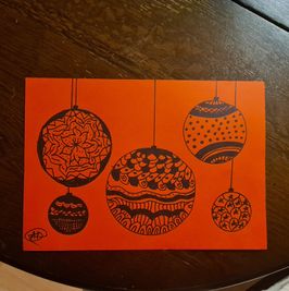 Christmas baubles  original artwotk