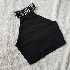 Black cropped top