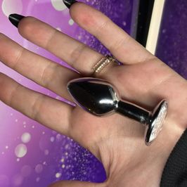 Extra Small Butt Plug Silver Jewel WELL USED