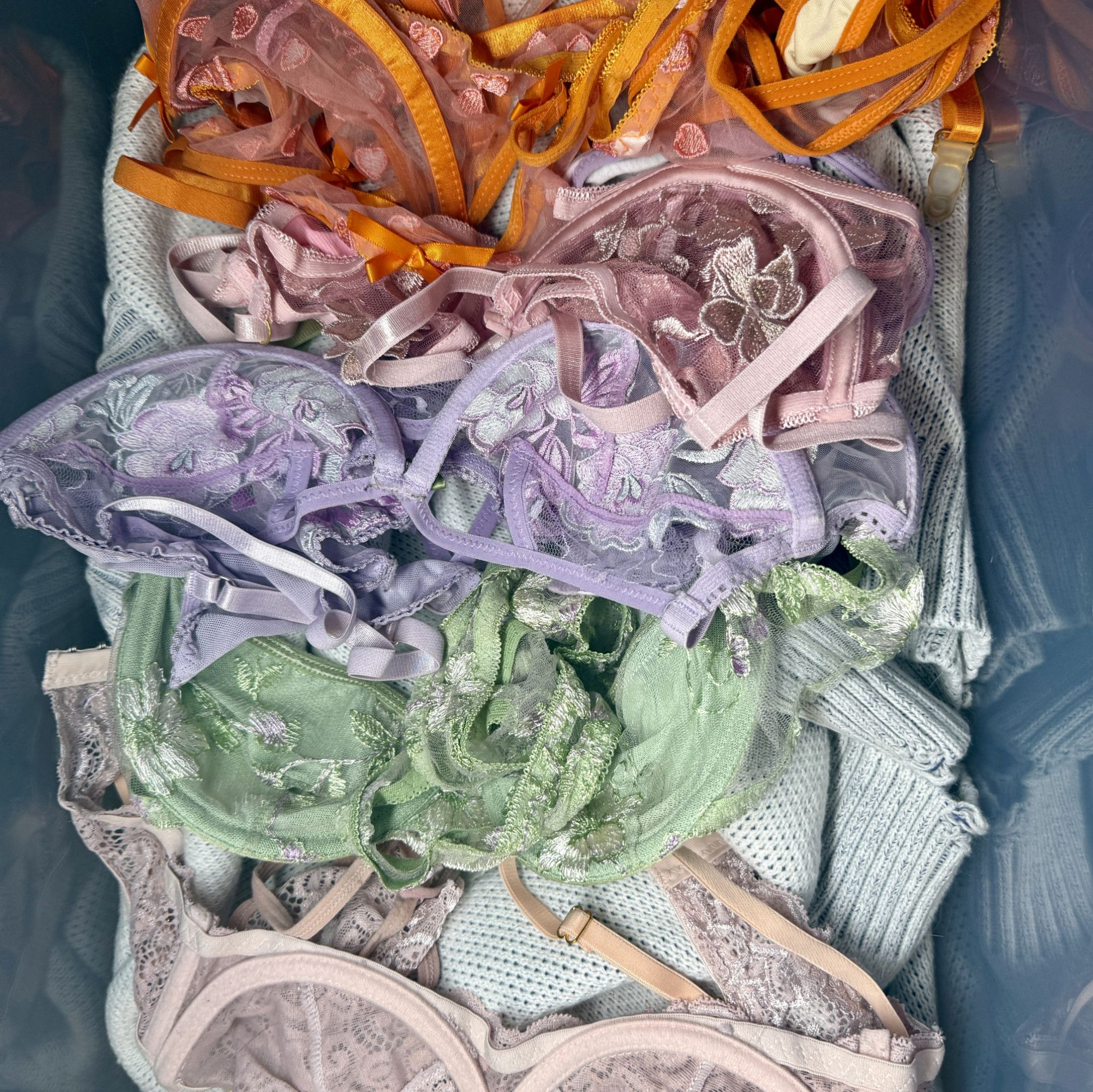 MysteryLingerie Thong And Panty Set Lace WELL WORN