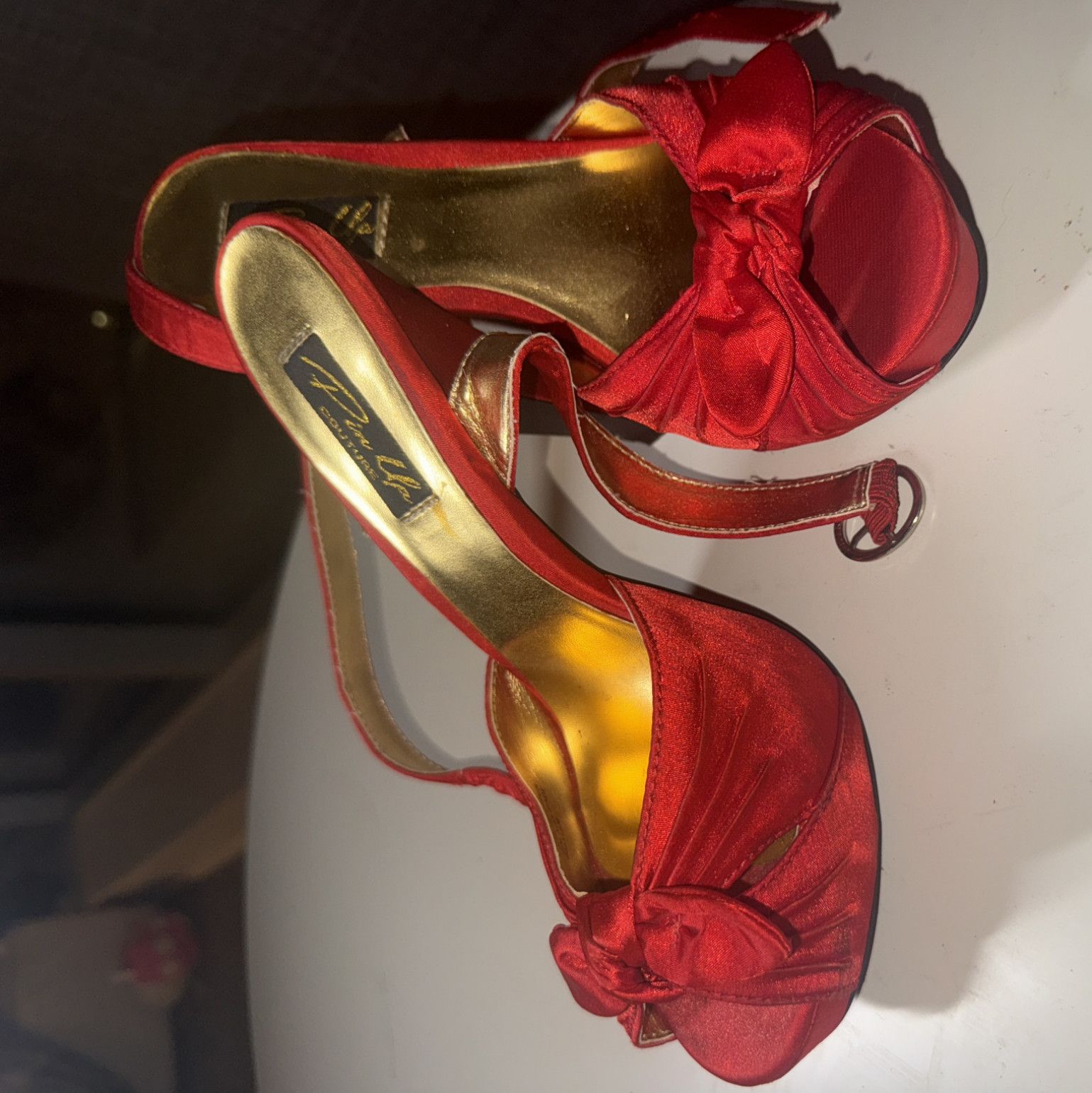 Red Satin Heels WELL USED Worn in Iconic Scenes