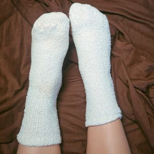 Fuzzy White Socks