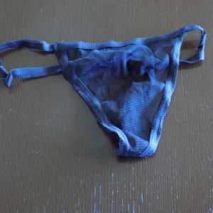 Sheer black thongs