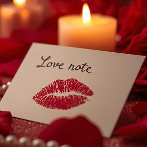 a handwritten note and my kiss
