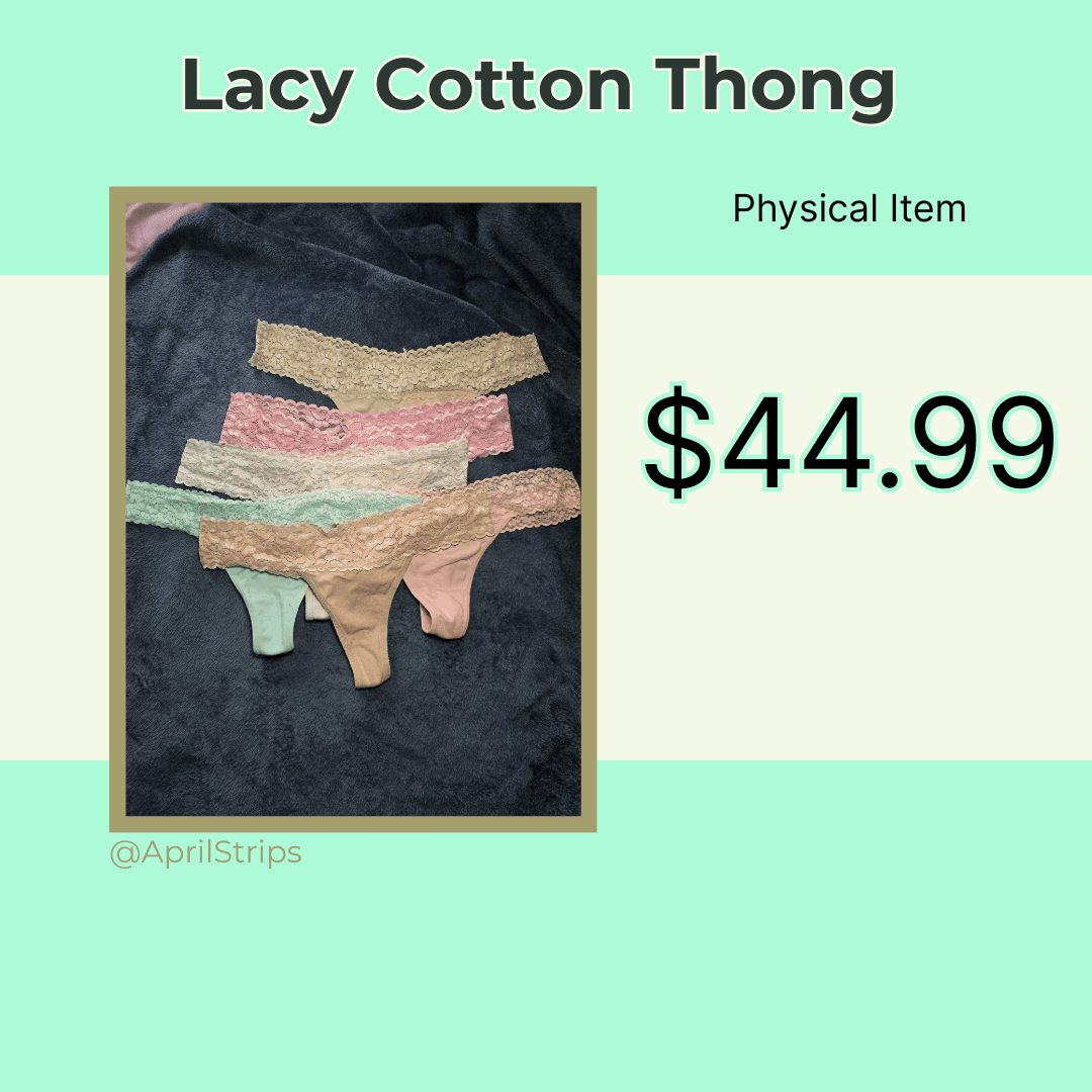 Lacy Cotton Thong