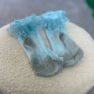 Frilly Light Blue Socks From FetishCon