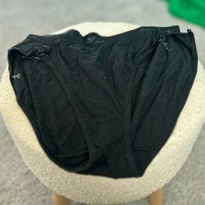 Shredded Black Cotton Wedgie Panty